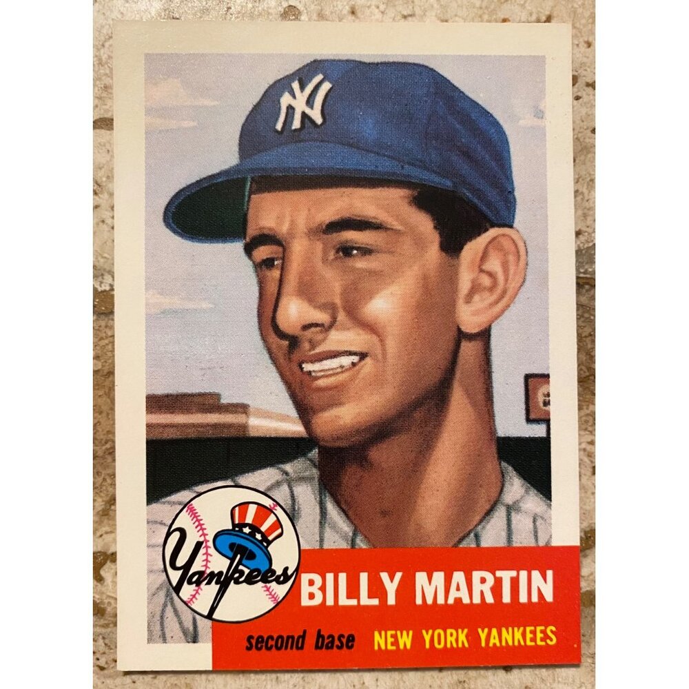 1953 Topps Baseball Archives Billy Martin Card New York Yankees Second Base Vint